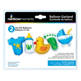 Air filled Blue Baby Balloon Garland | 1ct