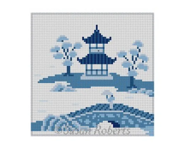 Asian Islands Bridge Needlepoint Canvas