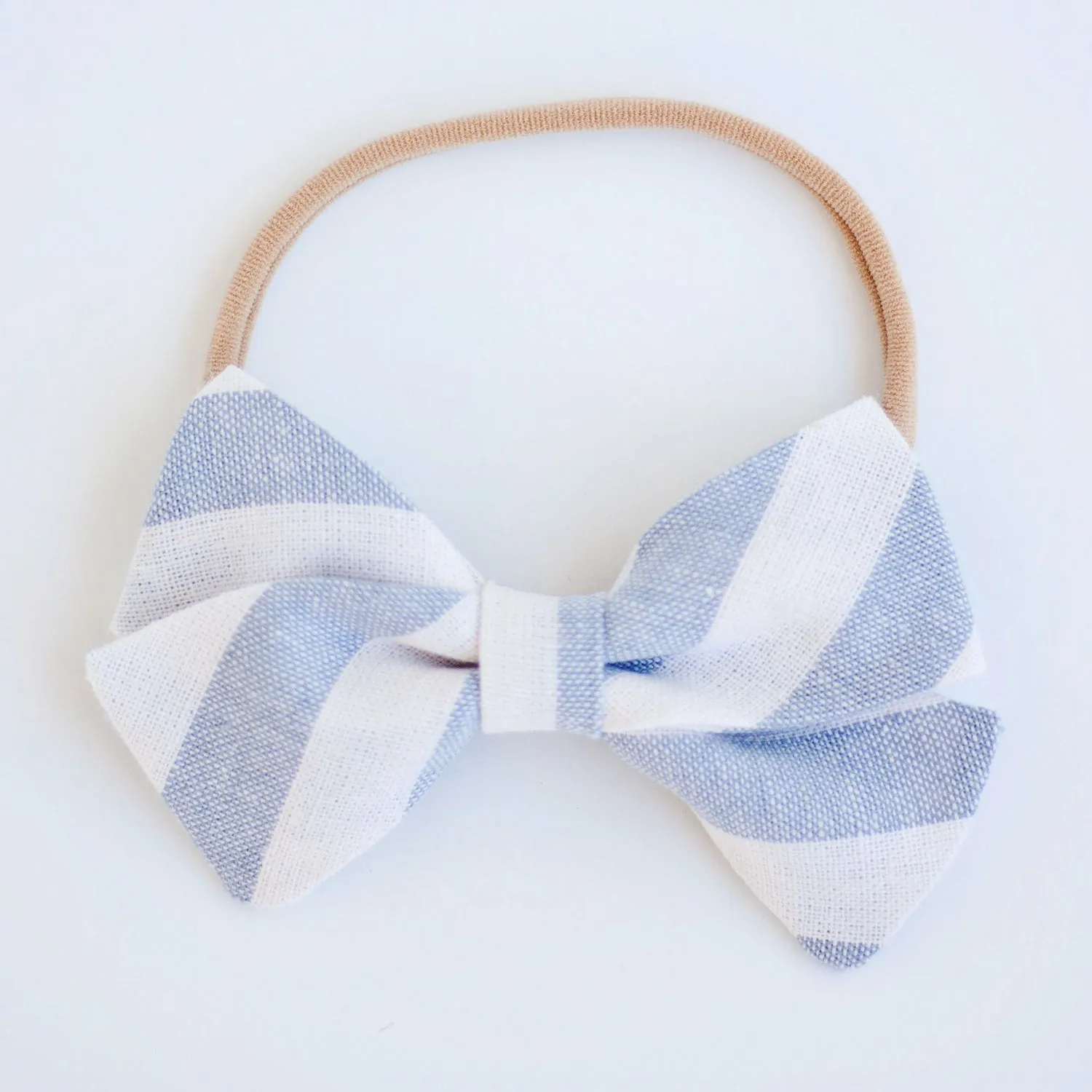 Boy's Bow Tie / Chambray Linen Wide Stripe