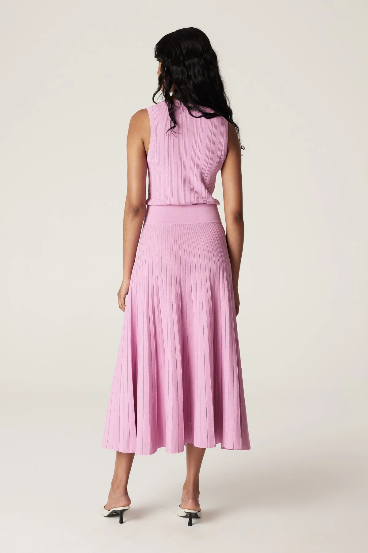 Crepe Pleat Skirt - Musk Pink