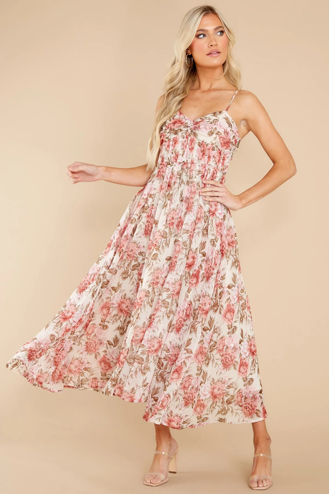 Darling Discovery Pink Floral Print Maxi Dress