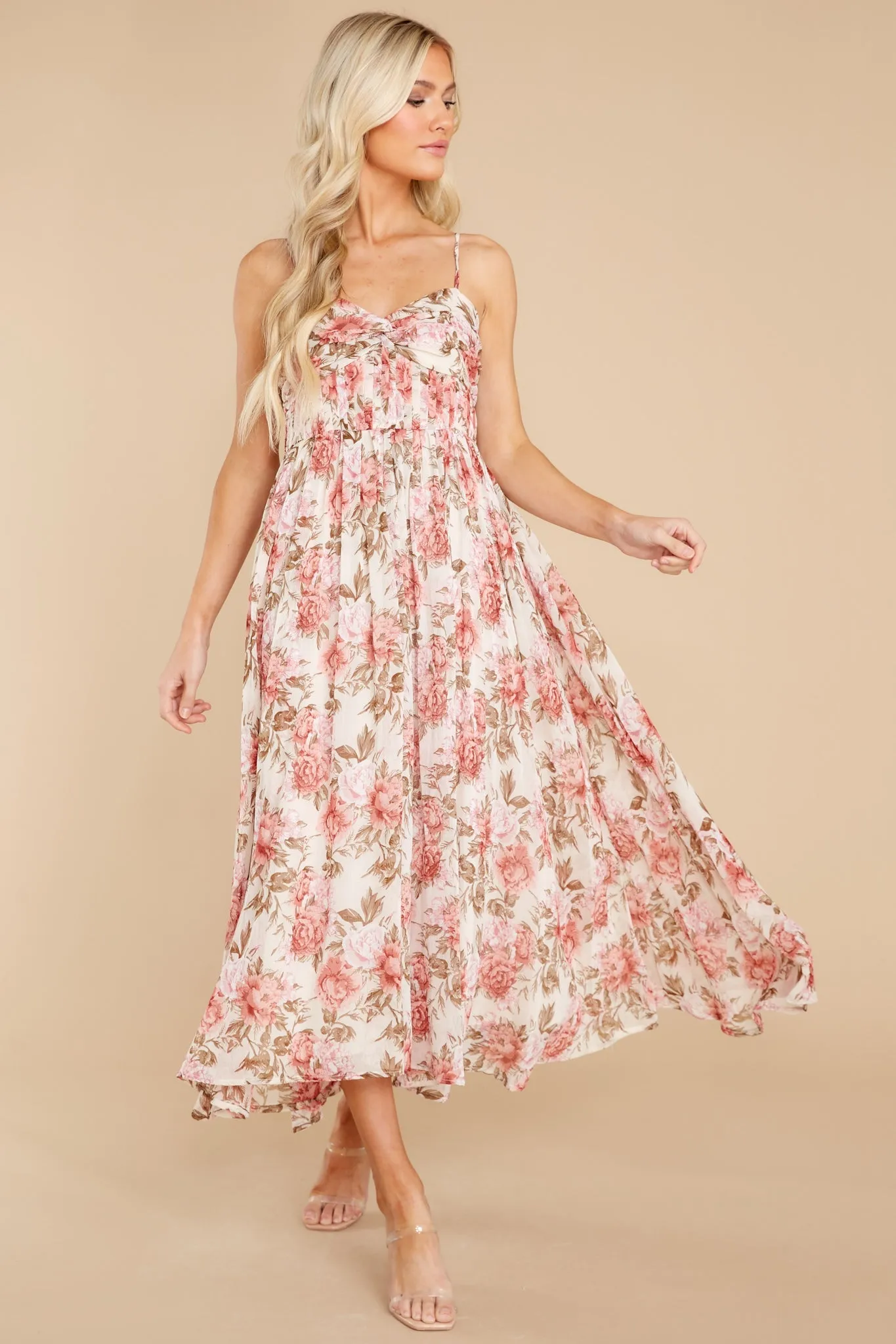 Darling Discovery Pink Floral Print Maxi Dress