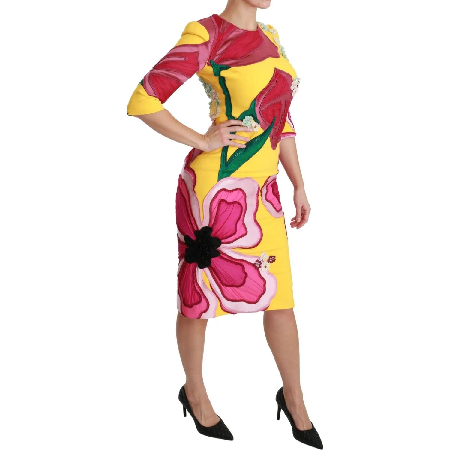 Dolce & Gabbana Sunshine Bloom Sheath Knee-Length Dress