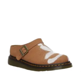 Dr Martens - Isham Dark Tan Buckle Mule Floral Hemp Canvas Sandal