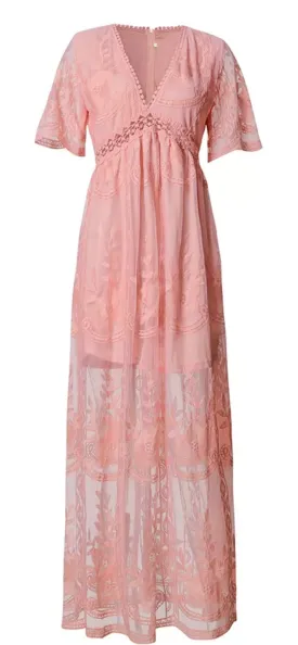 Embroidered Boho Long Lace Dress