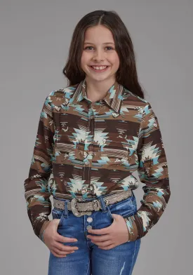 Girl's Roper Aztec Long Sleeve Western Blouse