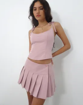 Kiona Corset Top in Pink Tailoring