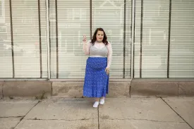 ladonna skirt in blue floral