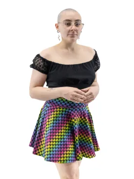 Neon Rainbow Hearts Skirt