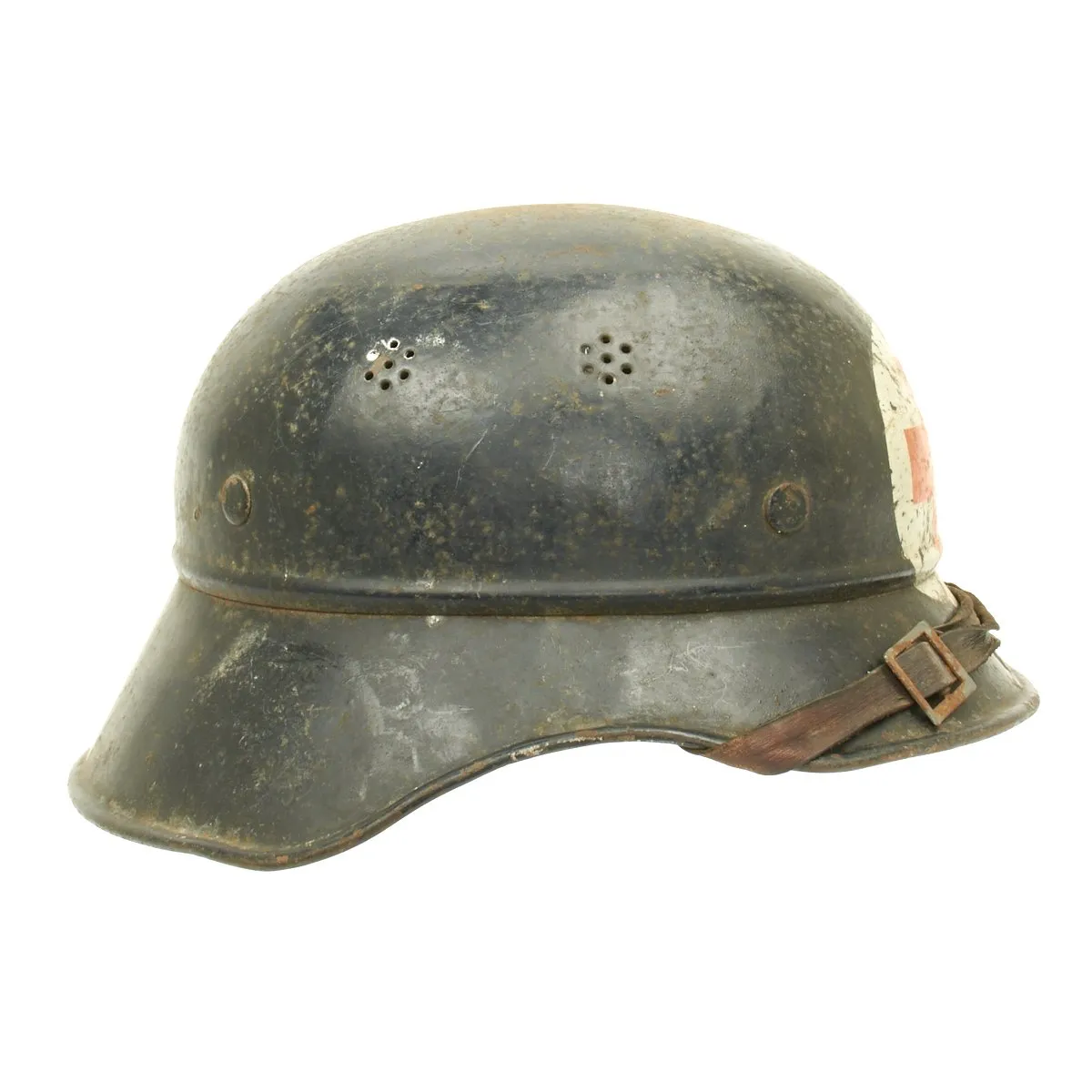 Original German WWII M38 Luftschutz Medic Helmet