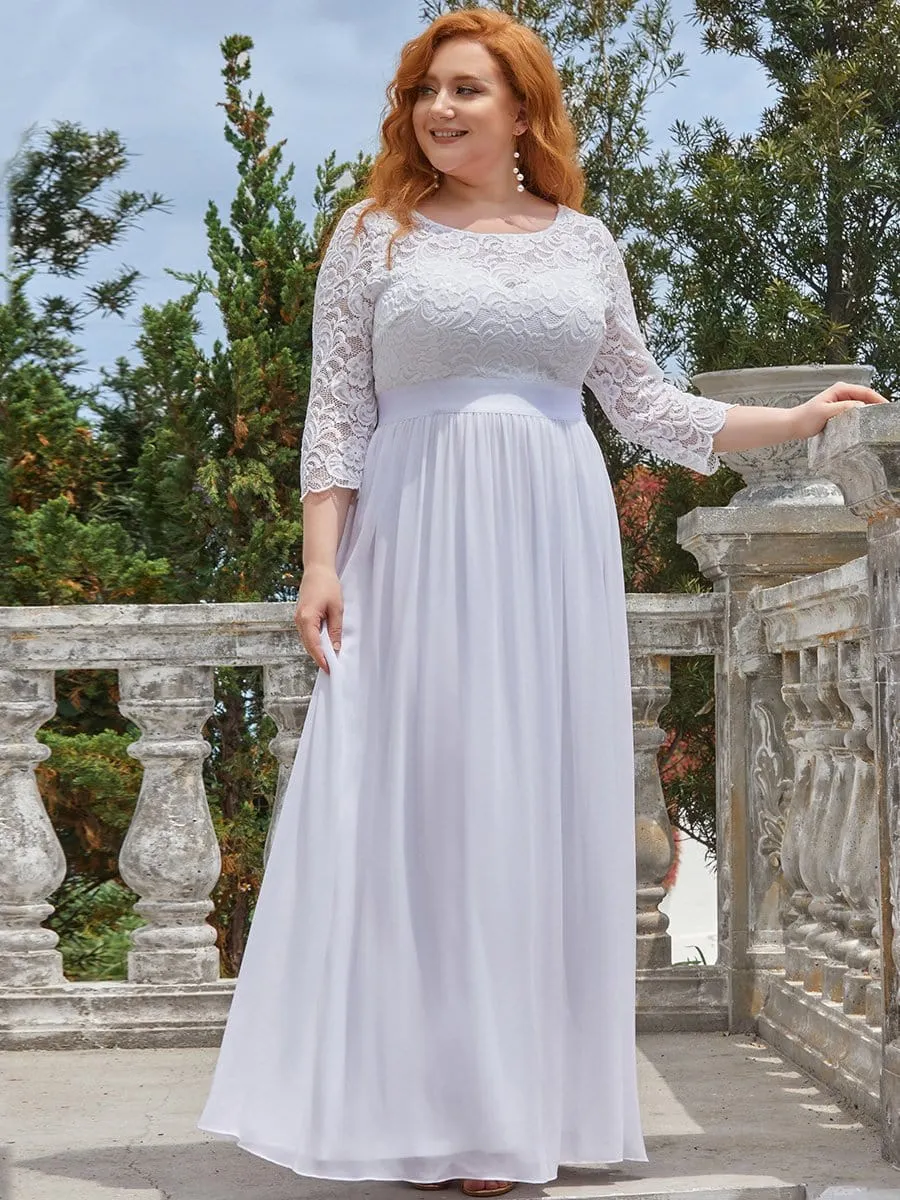 Outdoor Casual Lace & Chiffon Wedding Dress for Eloping