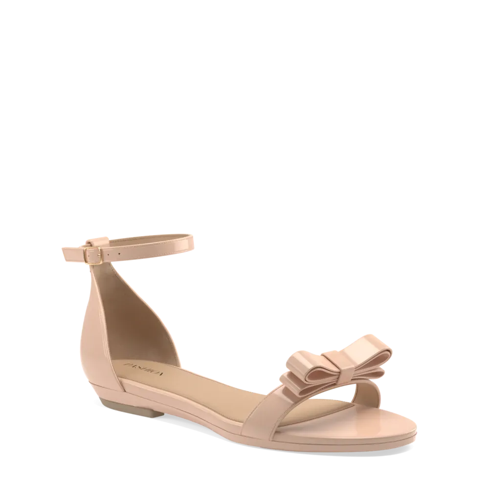 Pashionista - Sand Patent Pashionista Bow - FINAL SALE