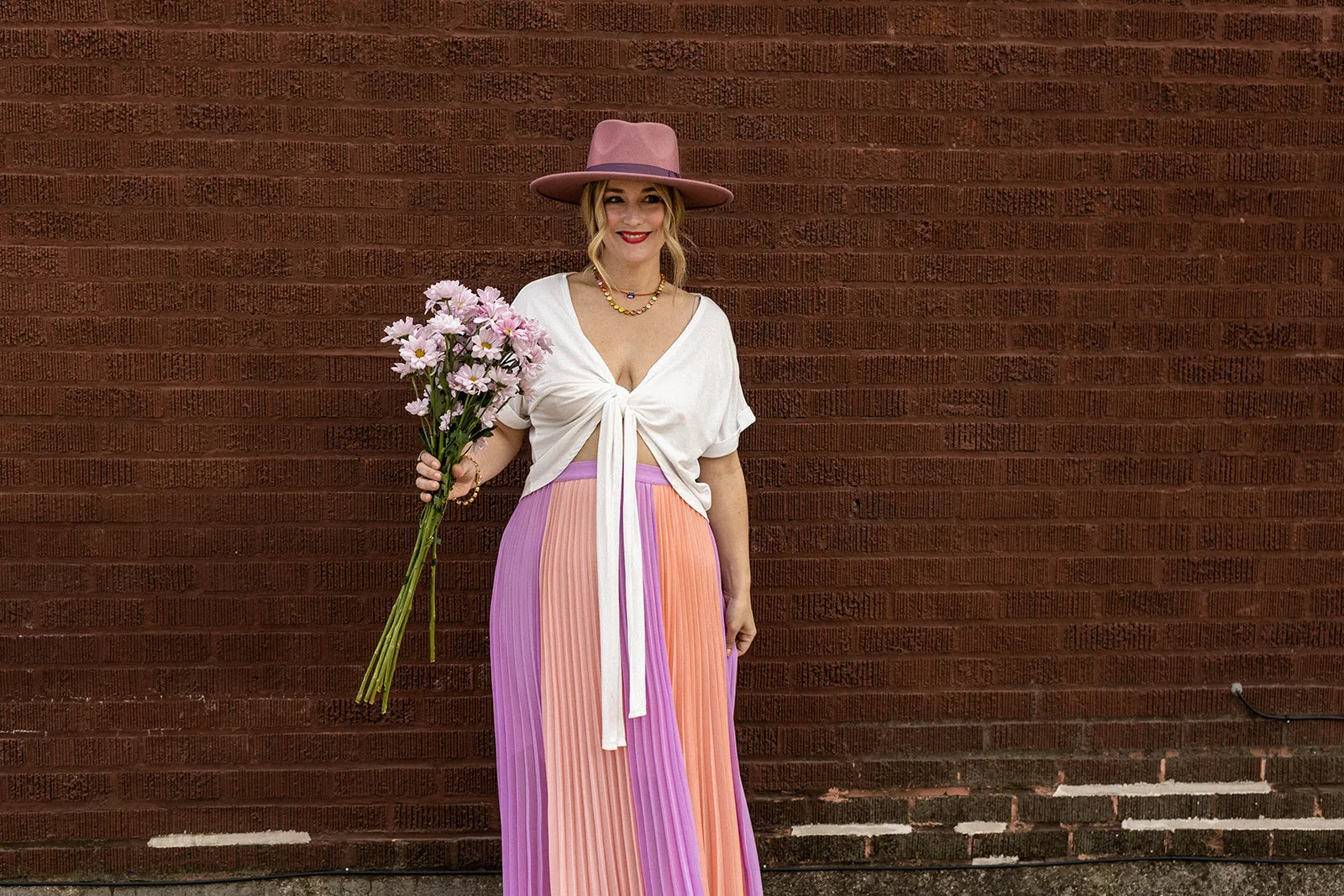 polly skirt in lavender coral