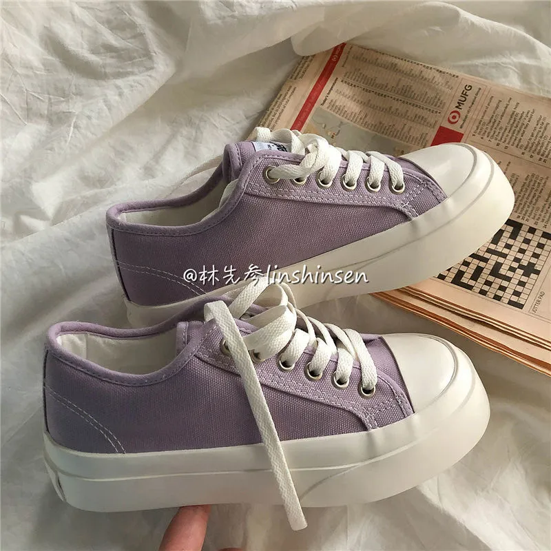 Sneakers Women's Sports Shoes Platform Running Spring Flat Casual Tennis Basket Vulcanize Lolita Kawaii Anime Trainers Canvas