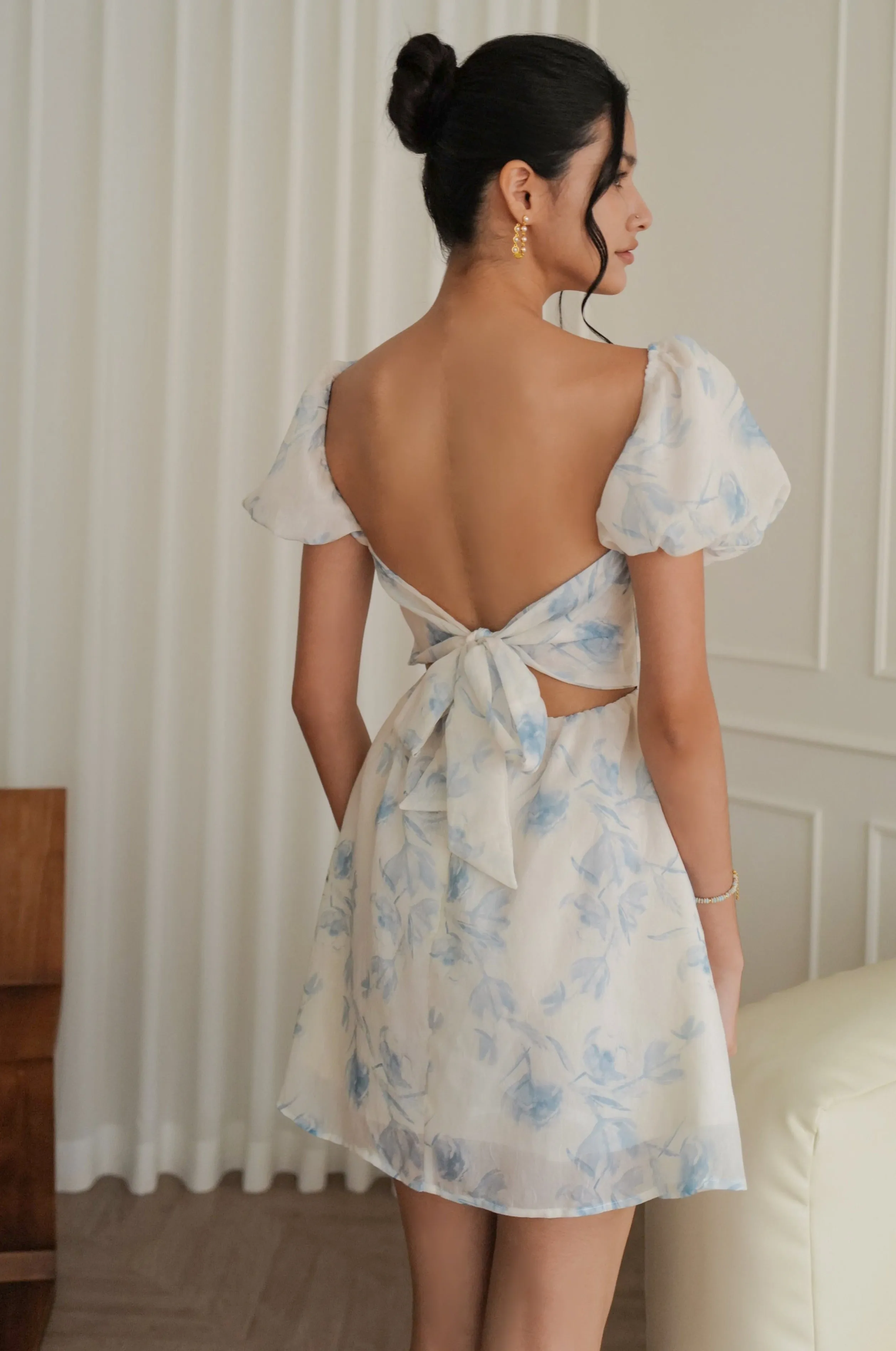 Sunrise  chiffon dress in white