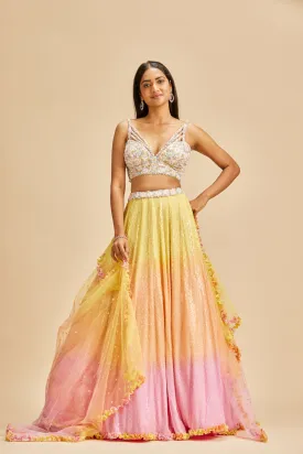 Tripple Shaded Lehenga Set