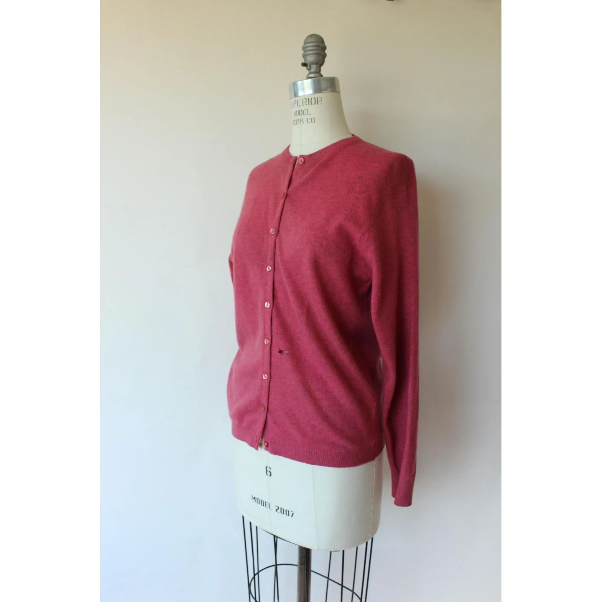 Vintage 1960s Pink Cashmere Cardigan by Ballantyne