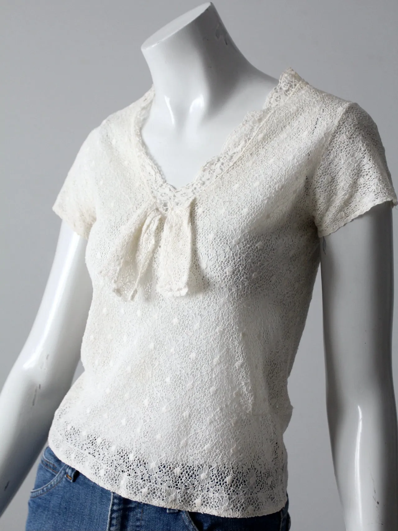 vintage white lace blouse