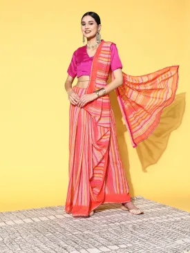 Women Party Wear Printed & Sequence Worked Saree with Un Stitched Blouse